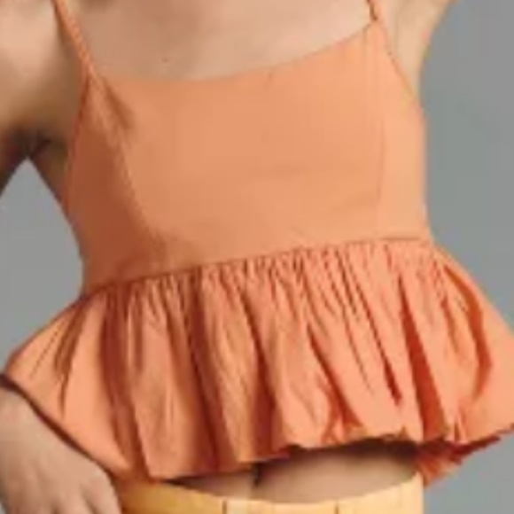 Brand New MAEVE RUFFLED BUBBLE-HEM CROPPED TANK - Picture 5 of 12